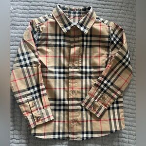 Authentic Burberry toddler plaid button down check plaid pattern - worn once